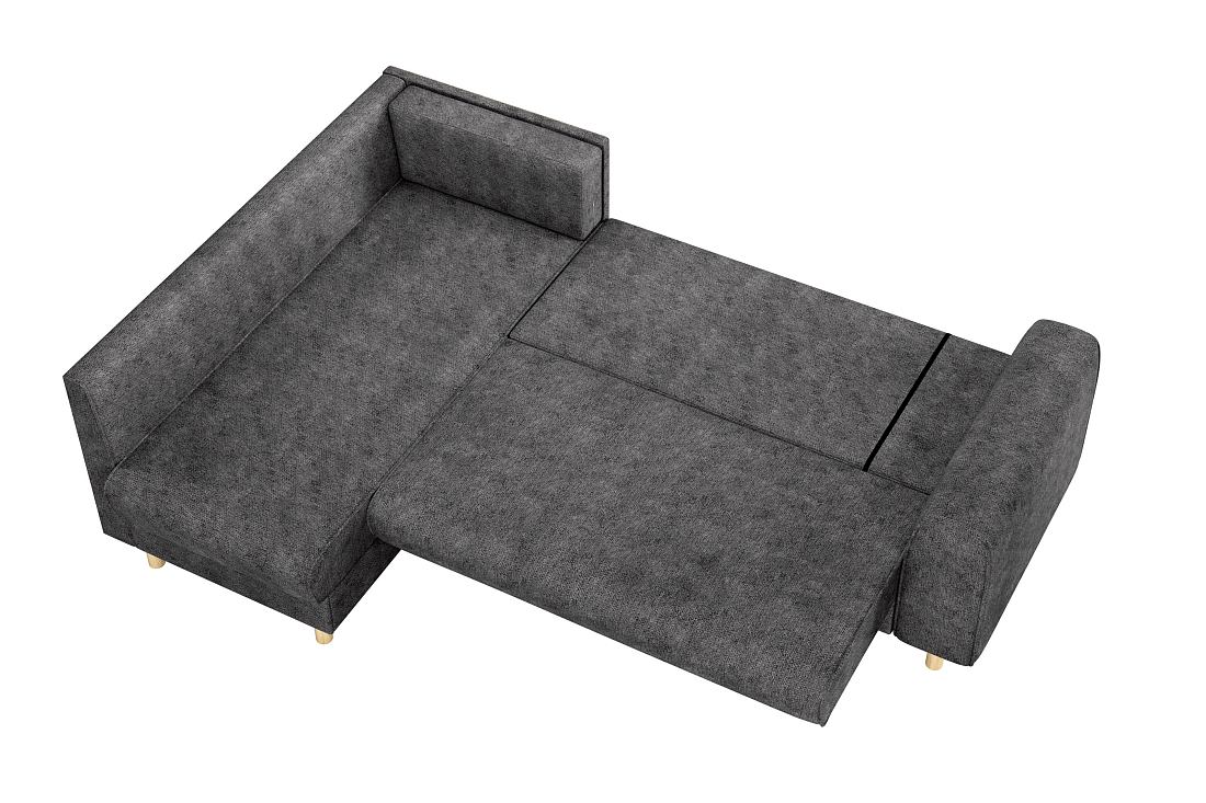 Шелдон / Диван - кровать угловой велюр sierra 9 темно-серый